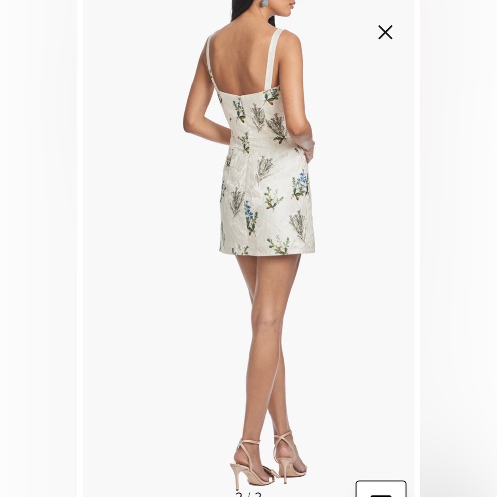 NWT- Sachin & Babi Kelsey Floral Jacquard Minidress, Pearl Panicle, size 12 - Picture 2 of 12